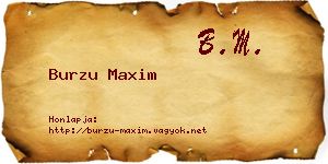 Burzu Maxim névjegykártya